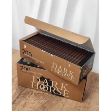 Паперові гільзи для набивання сигарет Dark Horse Carbon Copper XL коричневі з вугільним фільтром King Size 25 мм 200 шт